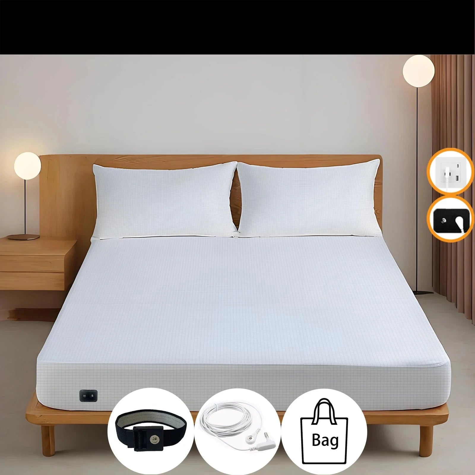 Earthing Silver Fiber Fitted Sheet Anti Static Grounding - Tophatter Daily Deals
