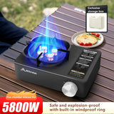 5800W Camping Gas Stove Overvoltage Protection Black Camp Cooking - Tophatter Daily Deals