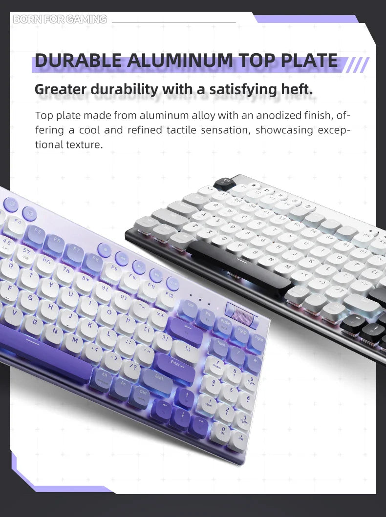 Wireless Low Profile Mechanical Keyboard 98 Keys PBT - Tophatter Daily Deals