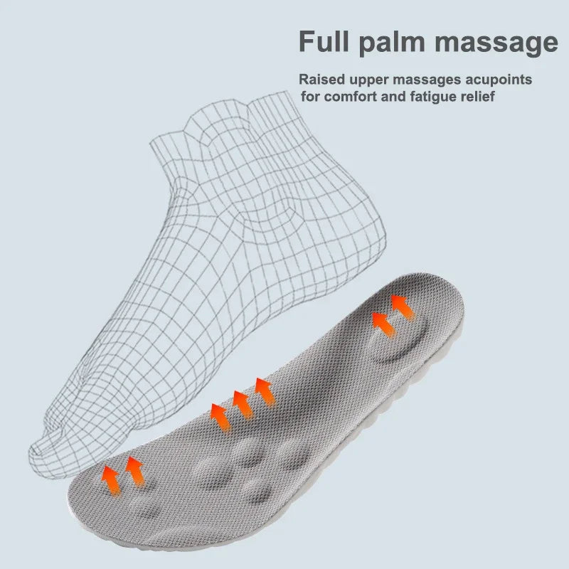 4D Massage Insoles Shock Absorbent Breathable Comfort Plantar Fascia Insole - Tophatter Daily Deals