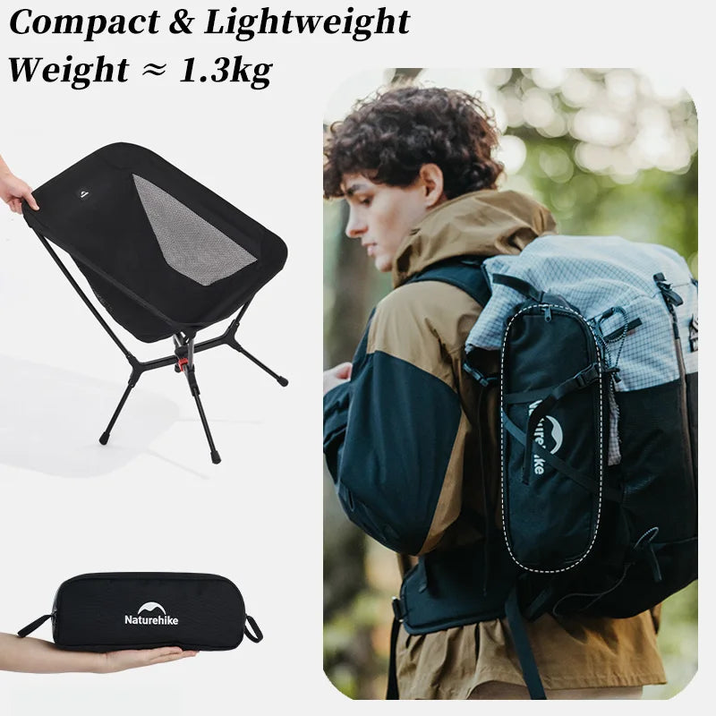 Portable Folding Camping Chair Black Camp Furniture - Tophatter Daily Deals