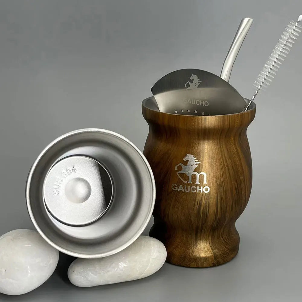 Yerba Mate Bombilla Set Stainless Steel Mate Kit Easy Clean - Tophatter Daily Deals