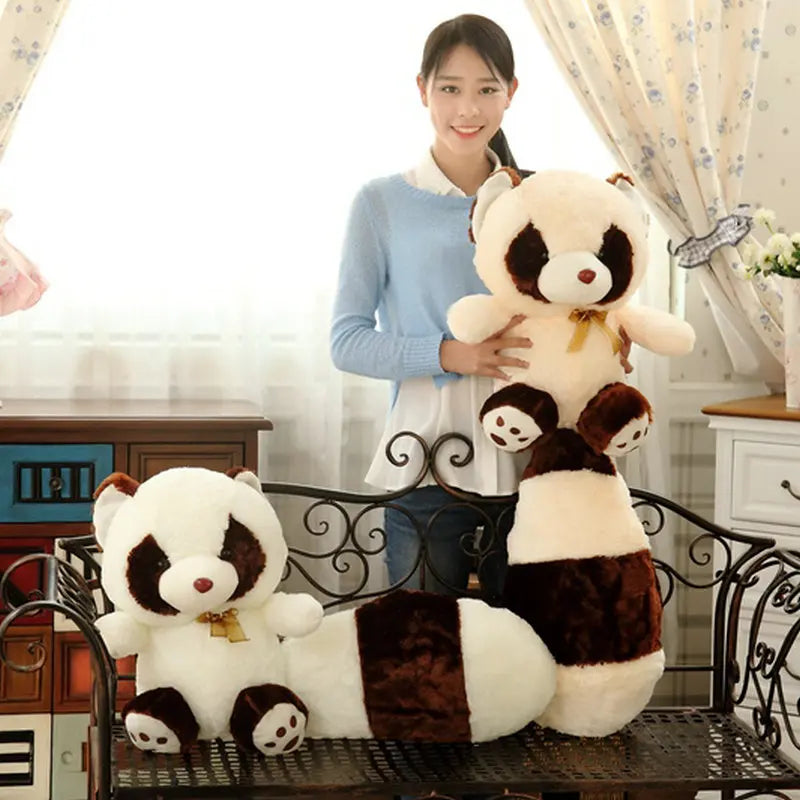 Raccoon Plush Toy Long Tail Bear Huge Animals - Tophatter Daily Deals