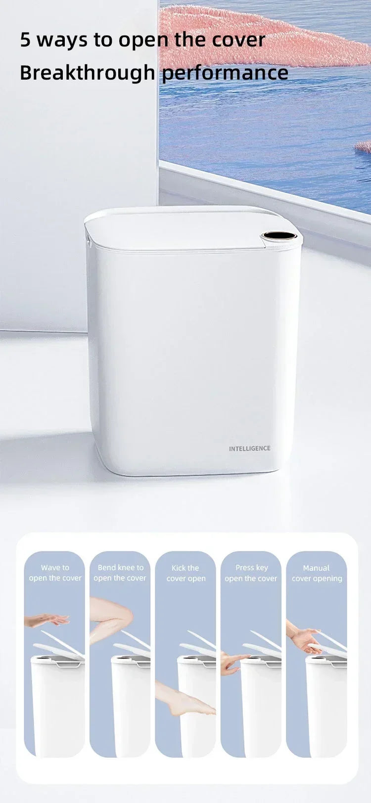 Smart Sensor Trash Can 18L With Display Type C Recharge - Tophatter Daily Deals