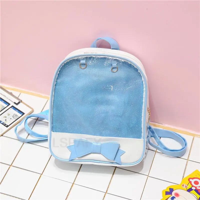 Clear Transparent Bow School Backpack Rucksack Japanese School Mythical - Tophatter Daily Deals