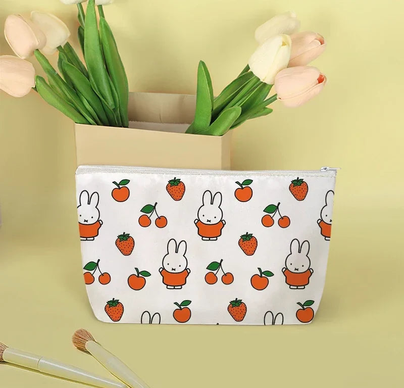 MIffy Makeup Bag White Orange Animals - Tophatter Daily Deals