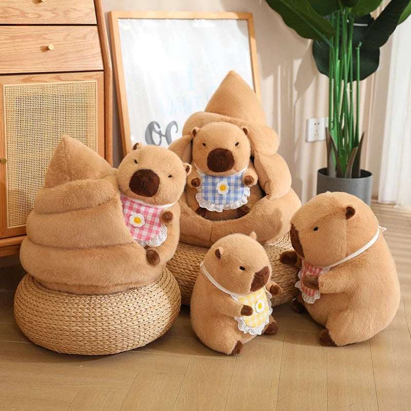 Kawaii Snack Attack: Hamburger Capybara Dog Pig Capibaras Pizza Bubble Tea Cushion Plush Animals - Tophatter Daily Deals