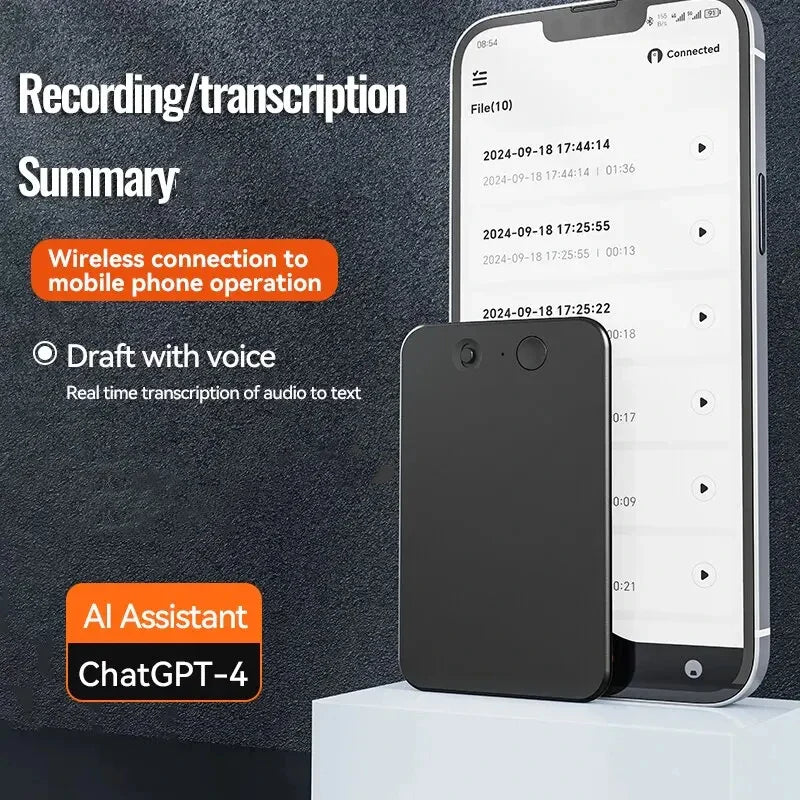 AI Voice Recorder With Real Time Transcribe 58 Languages - Tophatter Daily Deals