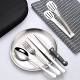 20-Piece Steel Outdoor Camping Cutlery Set Silver Camp Cooking - Tophatter Daily Deals