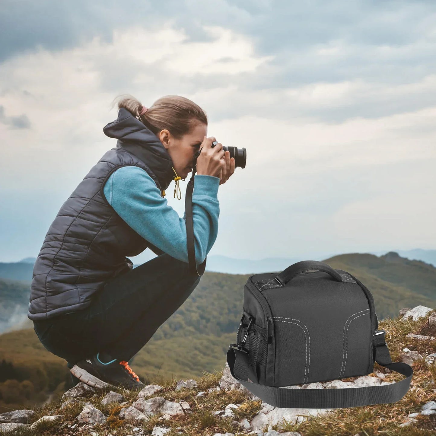 Camera Shoulder Bag Travel Case Black Camera Bags & Cases - Tophatter Daily Deals