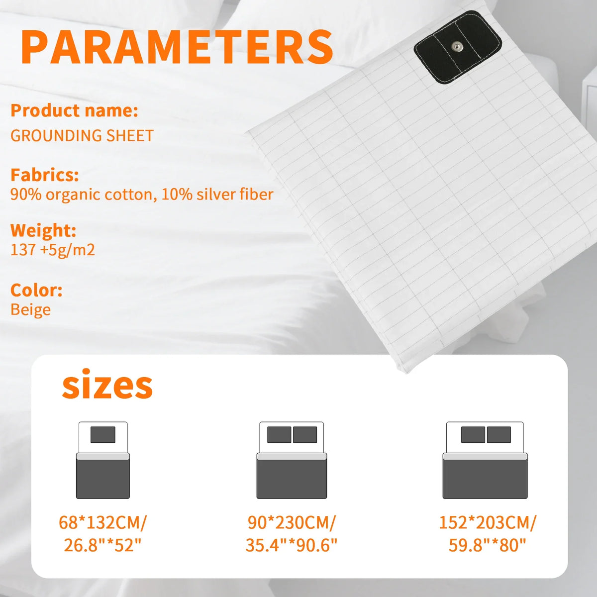 Earthing Grounding Bed Sheet 95 Cotton 5 Silver Fiber - Tophatter Daily Deals
