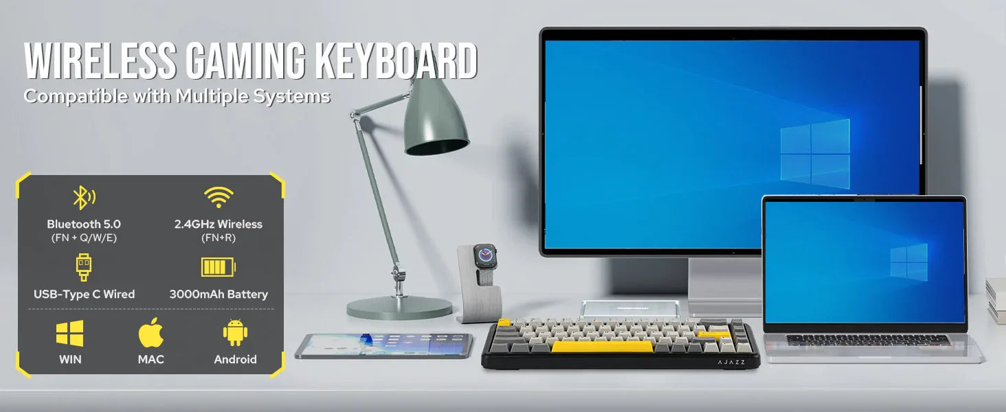Mechanical Keyboard 68Key Wireless Bluetooth RGB Hall Effect - Tophatter Daily Deals