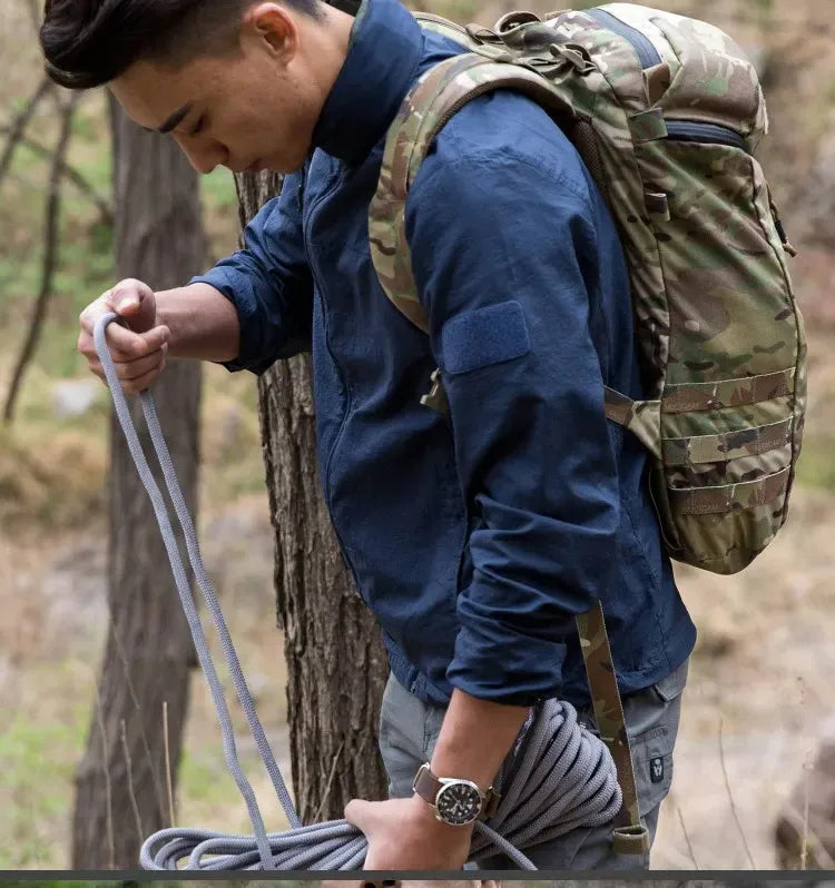 Lightweight Men’s Jacket - Tactical Zip, Polyester, Summer - Tophatter Daily Deals