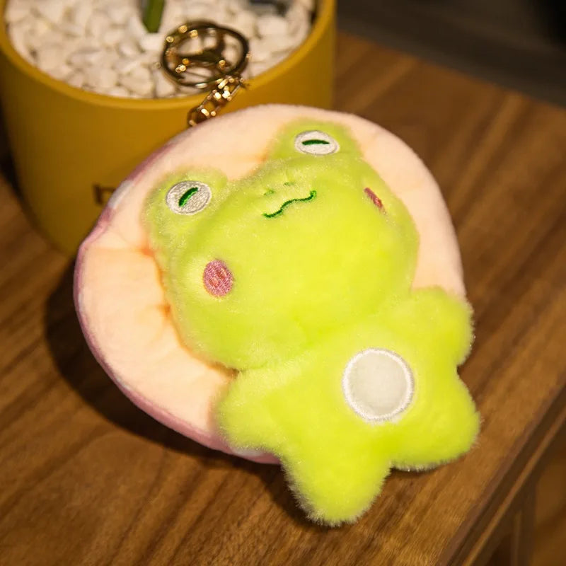 Soft Frog Plushie Stuffed Kawaii Animals Red Mushroom Hat Frogs Light Green - 10cm Animals - Tophatter Daily Deals