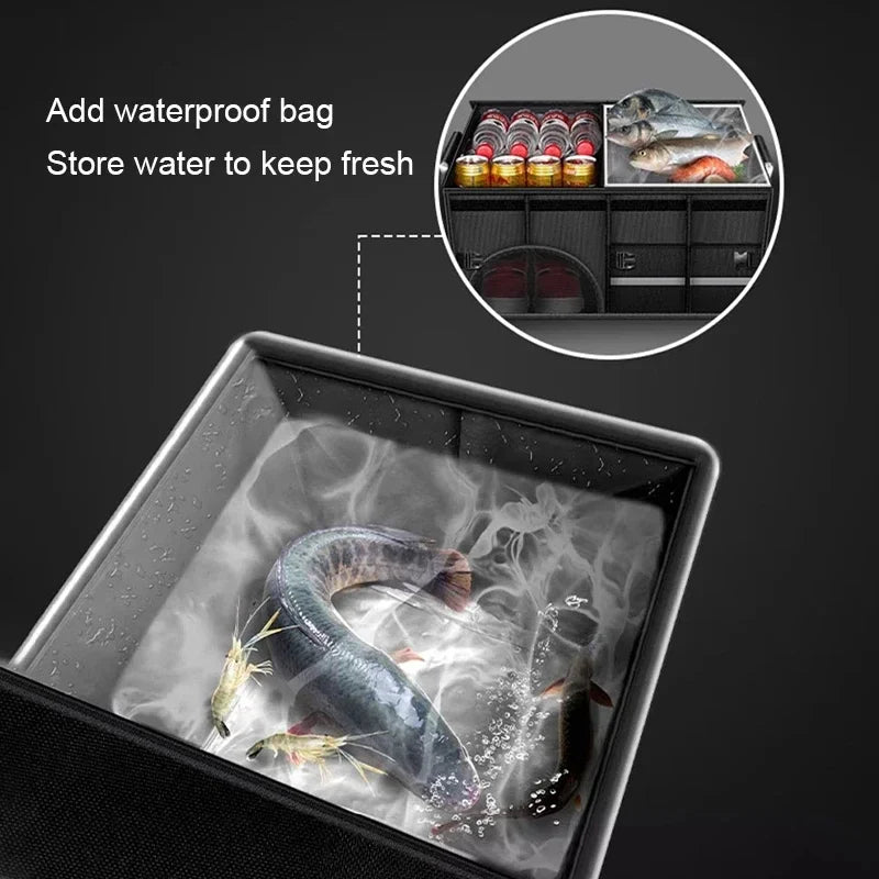72L Foldable Waterproof Storage Box Black Camp Furniture - Tophatter Daily Deals