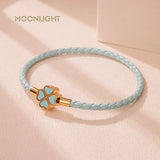 Four Leaf Clover Braided Leather Lucky Bracelet Gift - Tophatter Daily Deals
