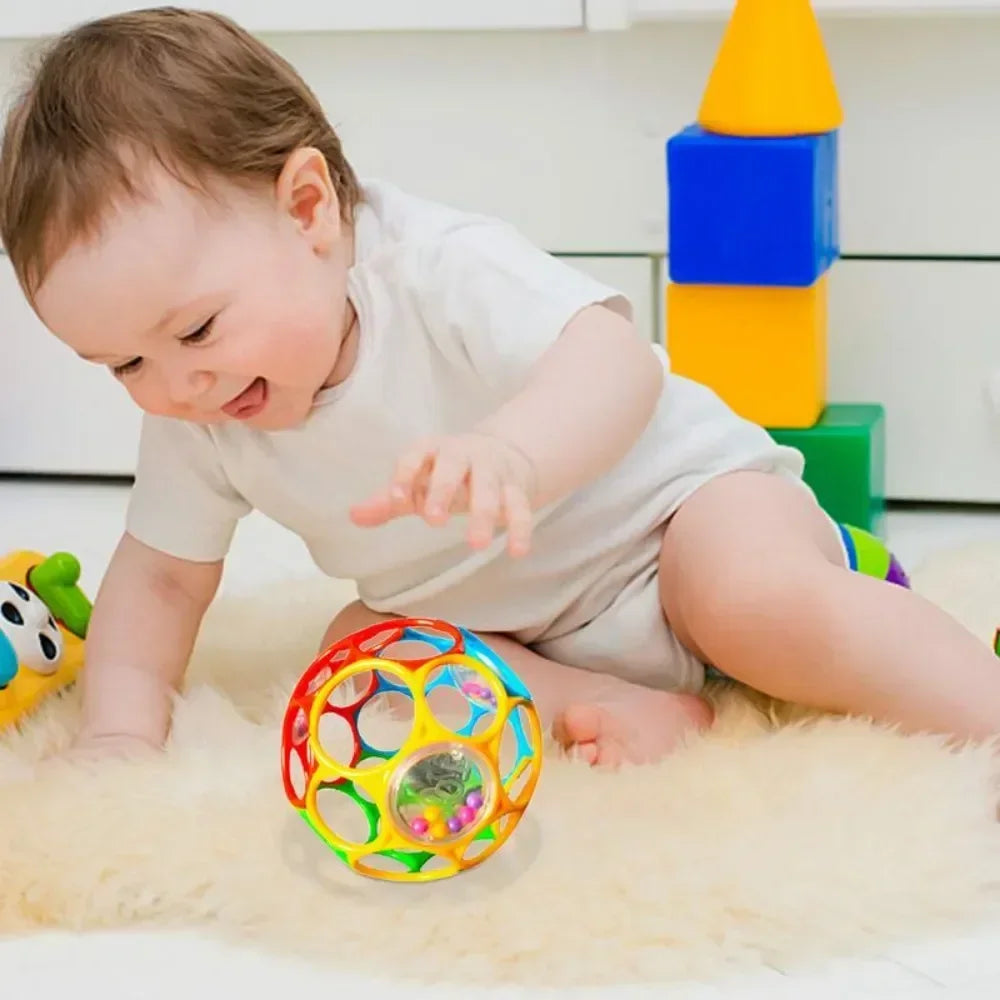 Baby Rattle Teether Ball Newborn Sensory Toys Soft Safe - Tophatter Daily Deals
