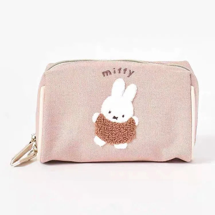 Miffy Canvas Plush Embroidery Cosmetic Bag Miffy 14x9x7cm Animals - Tophatter Daily Deals