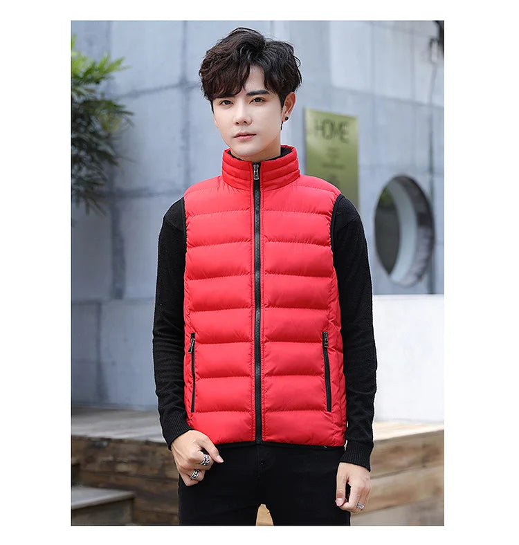Insulating Men's Puffer Vest - Quilted Cotton Blend, Winter - Tophatter Daily Deals