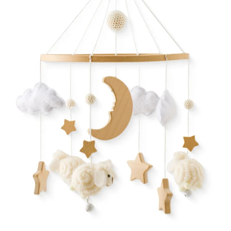 Wooden Felt Animal Crib Mobile With Soothing Calming Music - Tophatter Daily Deals