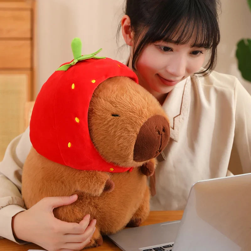 Kawaii Snack Attack: Hamburger Capybara Dog Pig Capibaras Pizza Bubble Tea Cushion Plush Animals - Tophatter Daily Deals