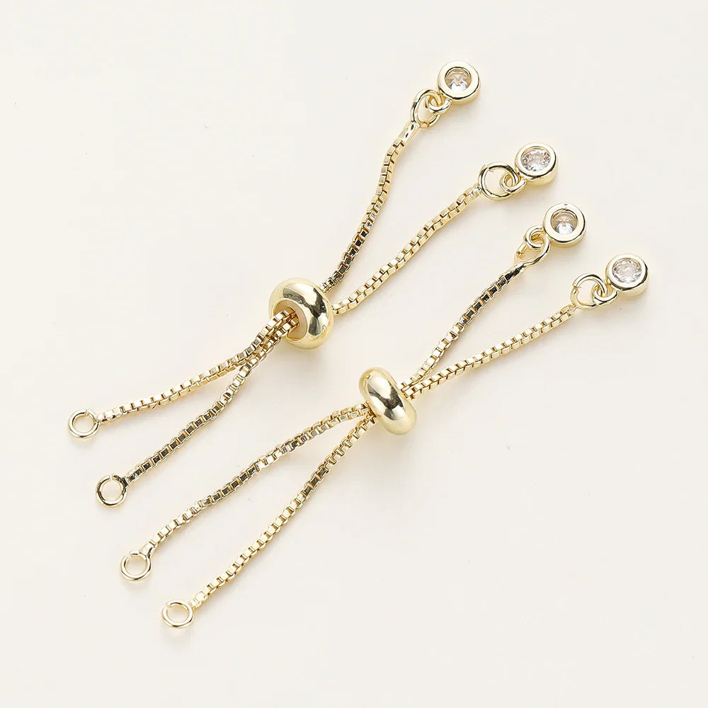 Adjustable Slider Chains For DIY Bracelet Making Accessories 14K - Tophatter Daily Deals