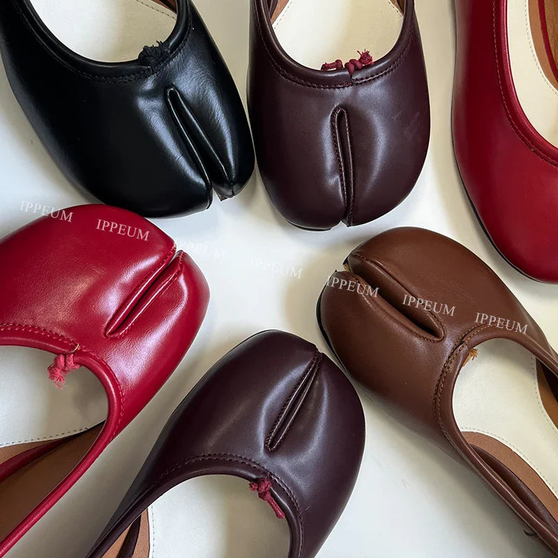 Lightweight Womens Split Toe Ballet Flats - Mary Jane, PU - Tophatter Daily Deals