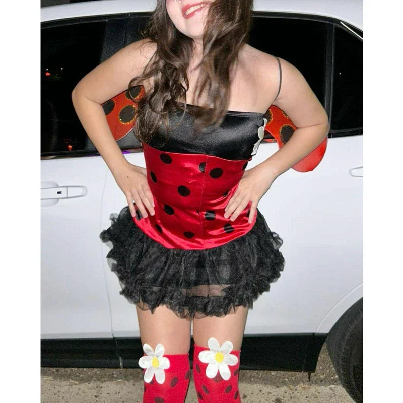 Lightweight Women Ladybug Costume - Mini Dress, Polyester - Tophatter Daily Deals