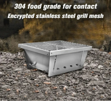 304 Stainless Steel Folding BBQ Grill Camping Stove Silver Outdoor Grills - Tophatter Daily Deals