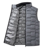 Warm Cozy Men’s Down Vest - Stand Collar, Duck Down, Winter - Tophatter Daily Deals