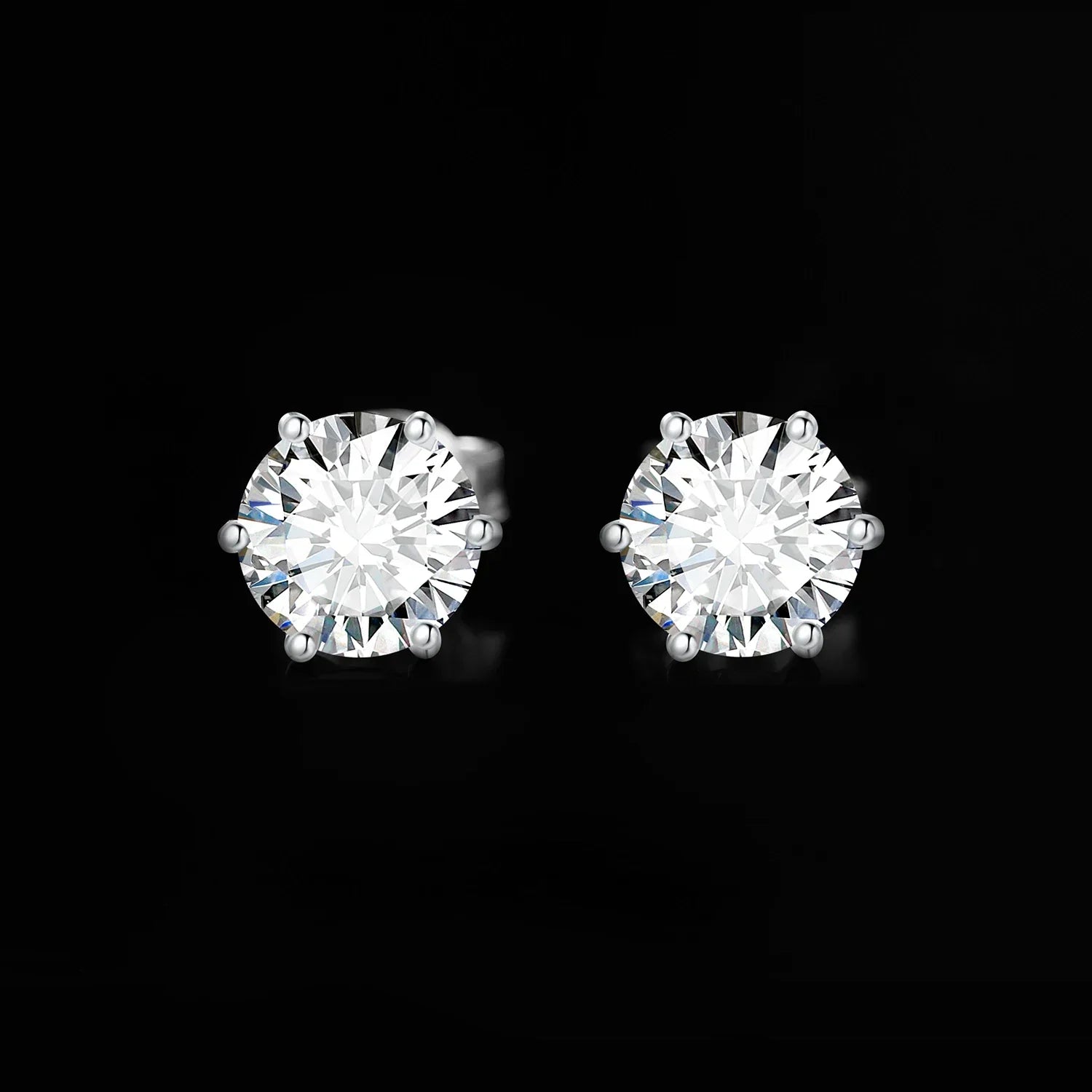Earrings Stud Round 5A Zirconia Silver for Women (Silver) Apparel & Accessories > Jewelry > Earrings - Tophatter Daily Deals