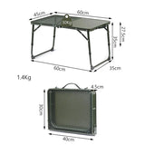 Adjustable Camping Table with Dual Surface Panels Green Camp Furniture - Tophatter Daily Deals