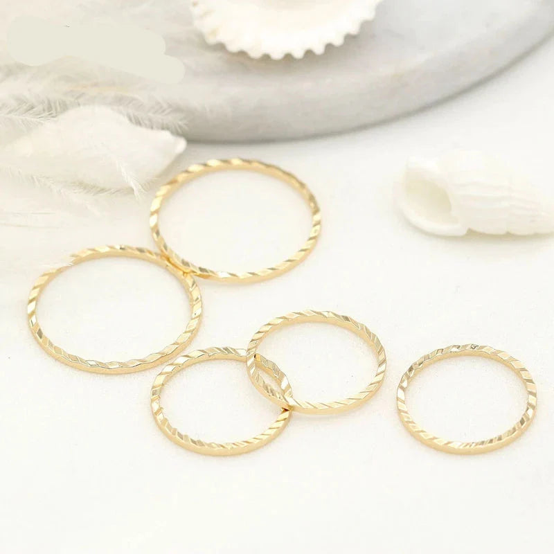 14K Gold Plated Brass Jewelry Ring Connectors Pack 10Pc - Tophatter Daily Deals