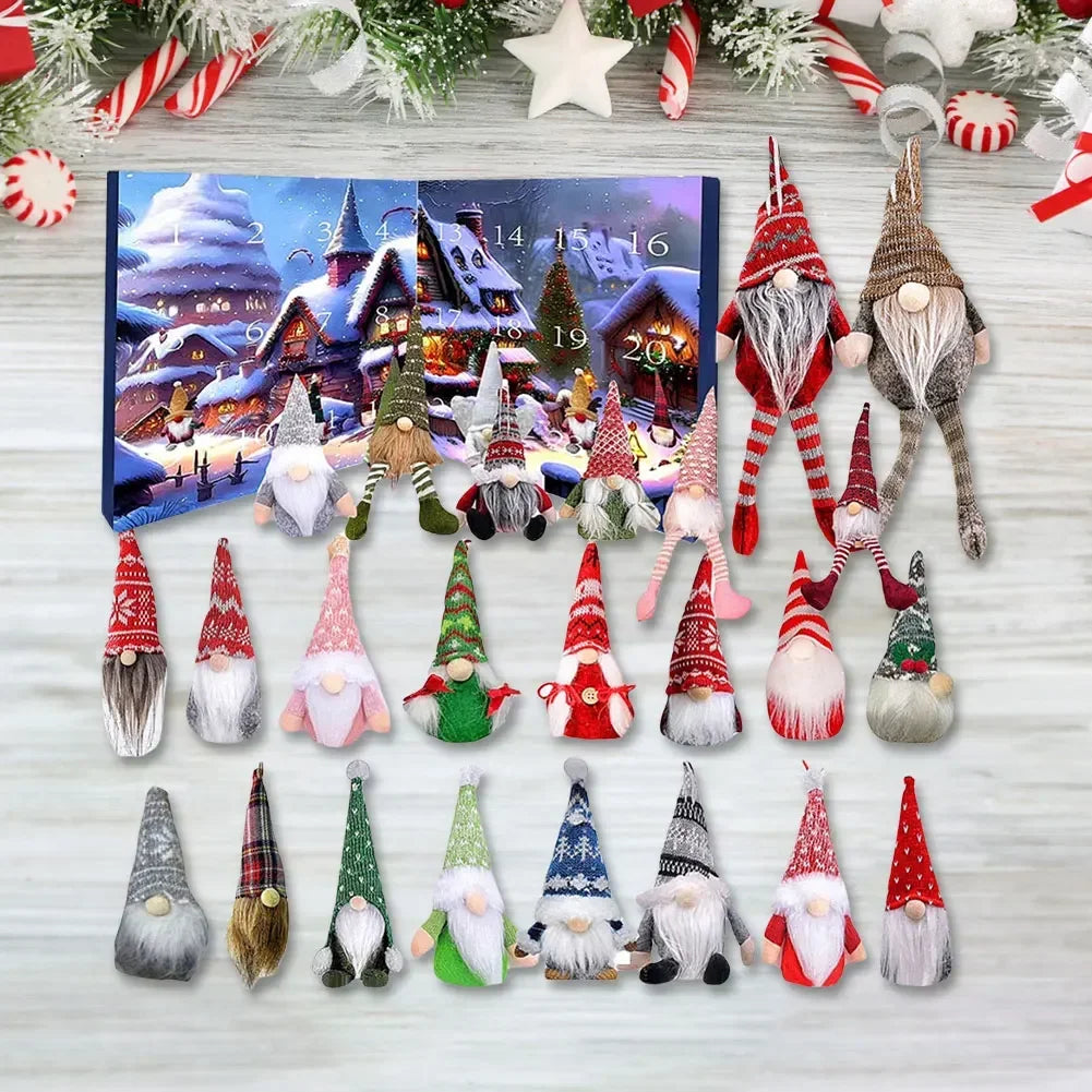 Gnome Advent Calendar Plush Set Christmas Decor 2025 - Tophatter Daily Deals