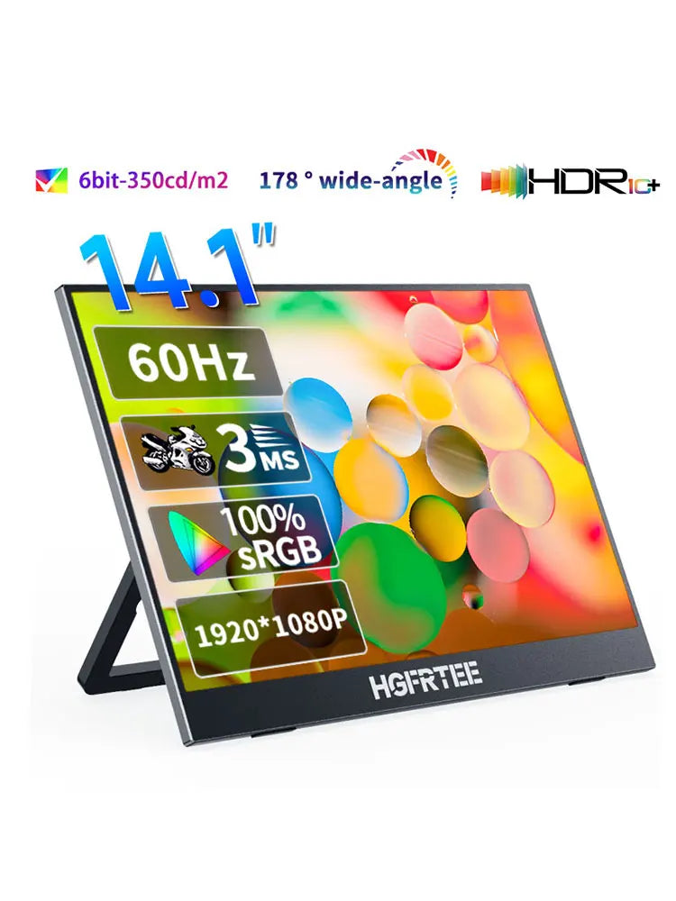 Portable 14.1 Inch 1080P IPS Gaming Monitor With Stand B141-SZFO6L1 - Tophatter Daily Deals
