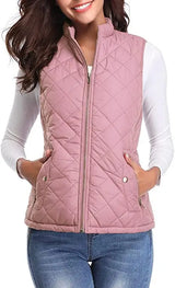 Lightweight Women Quilted Vest - Stand Collar Cotton Winter - Tophatter Daily Deals