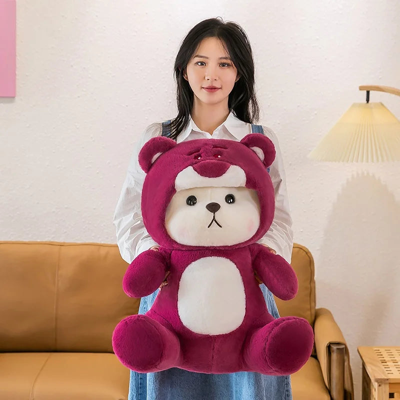 Cute Rose Red Bear Plush Toy Animals - Tophatter Daily Deals
