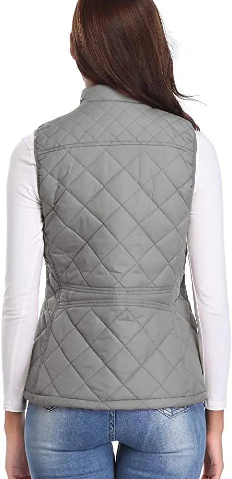 Lightweight Women Quilted Vest - Stand Collar Cotton Winter - Tophatter Daily Deals