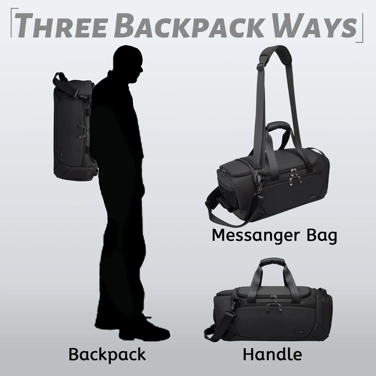 21-Inch Waterproof Duffel Travel Bag Black Duffel Bags - Tophatter Daily Deals