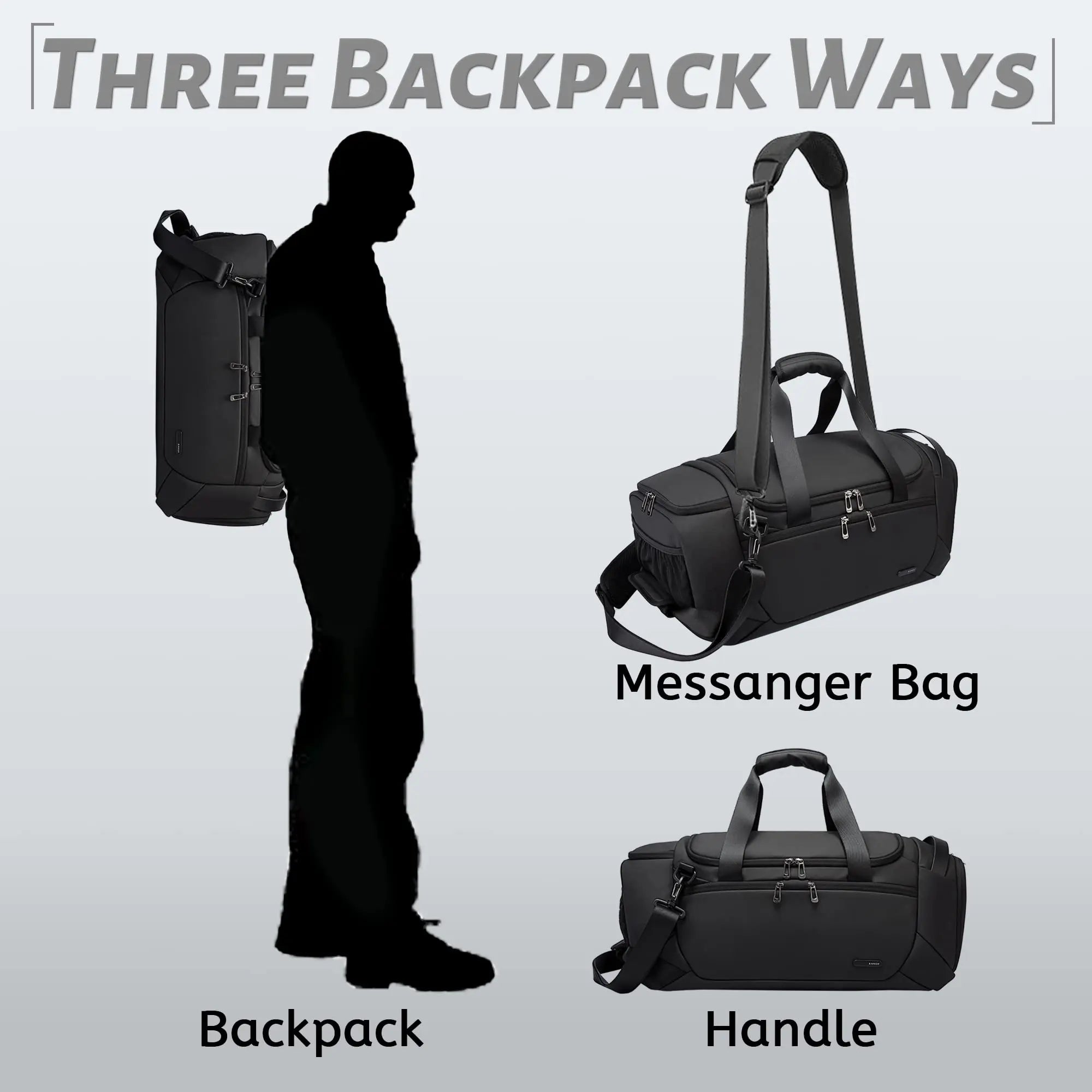 21-Inch Waterproof Duffel Travel Bag Black Duffel Bags - Tophatter Daily Deals