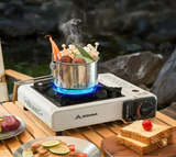 Camping Stove Cassette with 3-Layer Safety White Camp Cooking - Tophatter Daily Deals
