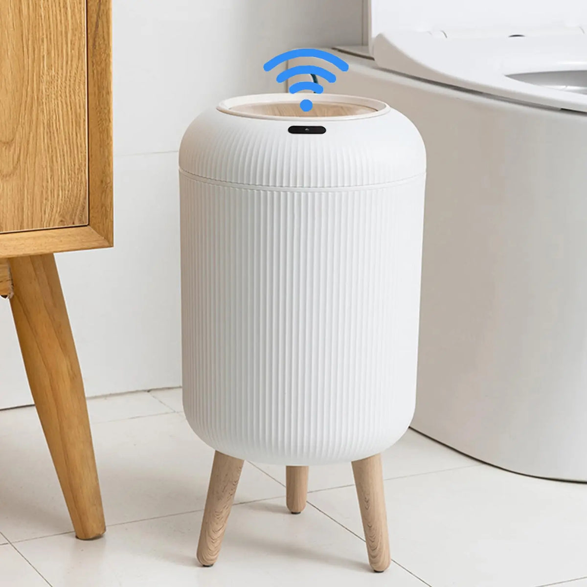Motion Sensor Trash Can Small Plastic Smart Bin Hands Free - Tophatter Daily Deals