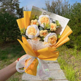 Crochet Knitted Plush Flowers Bouquet Flowers - Tophatter Daily Deals