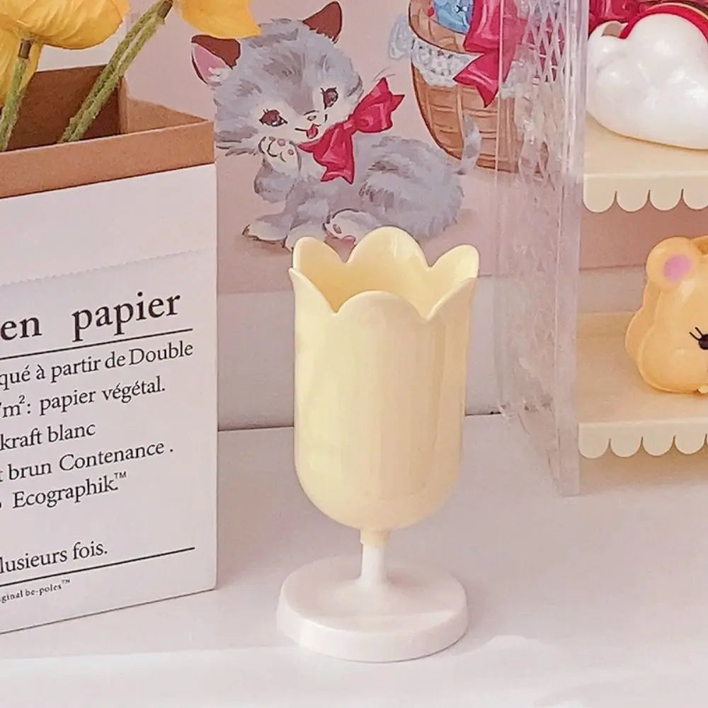 Tulip Pen Pot Holder Stationery Container Yellow Flowers - Tophatter Daily Deals
