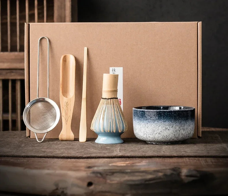 Matcha Tea Set 6pc Bamboo Ceramic Teaware Ceremony Gift - Tophatter Daily Deals