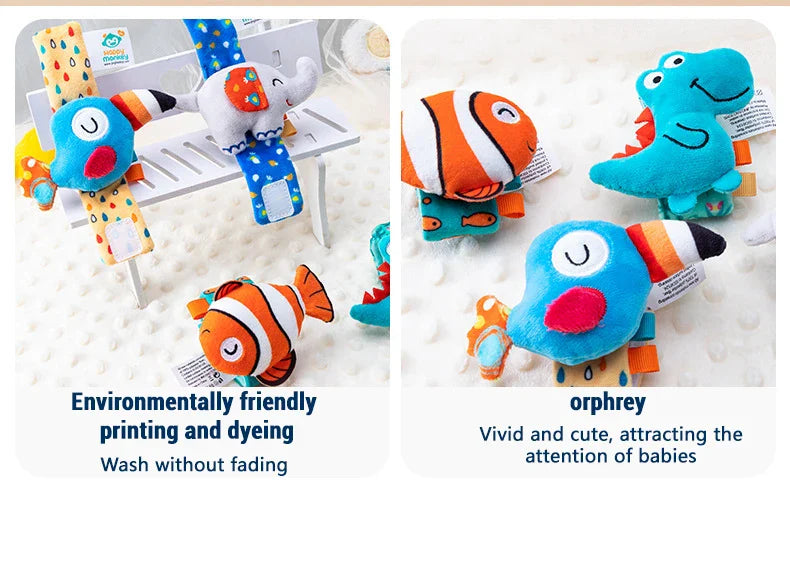 Baby Wrist Rattle Set Newborn Sensory Toys Soothing Gift - Tophatter Daily Deals