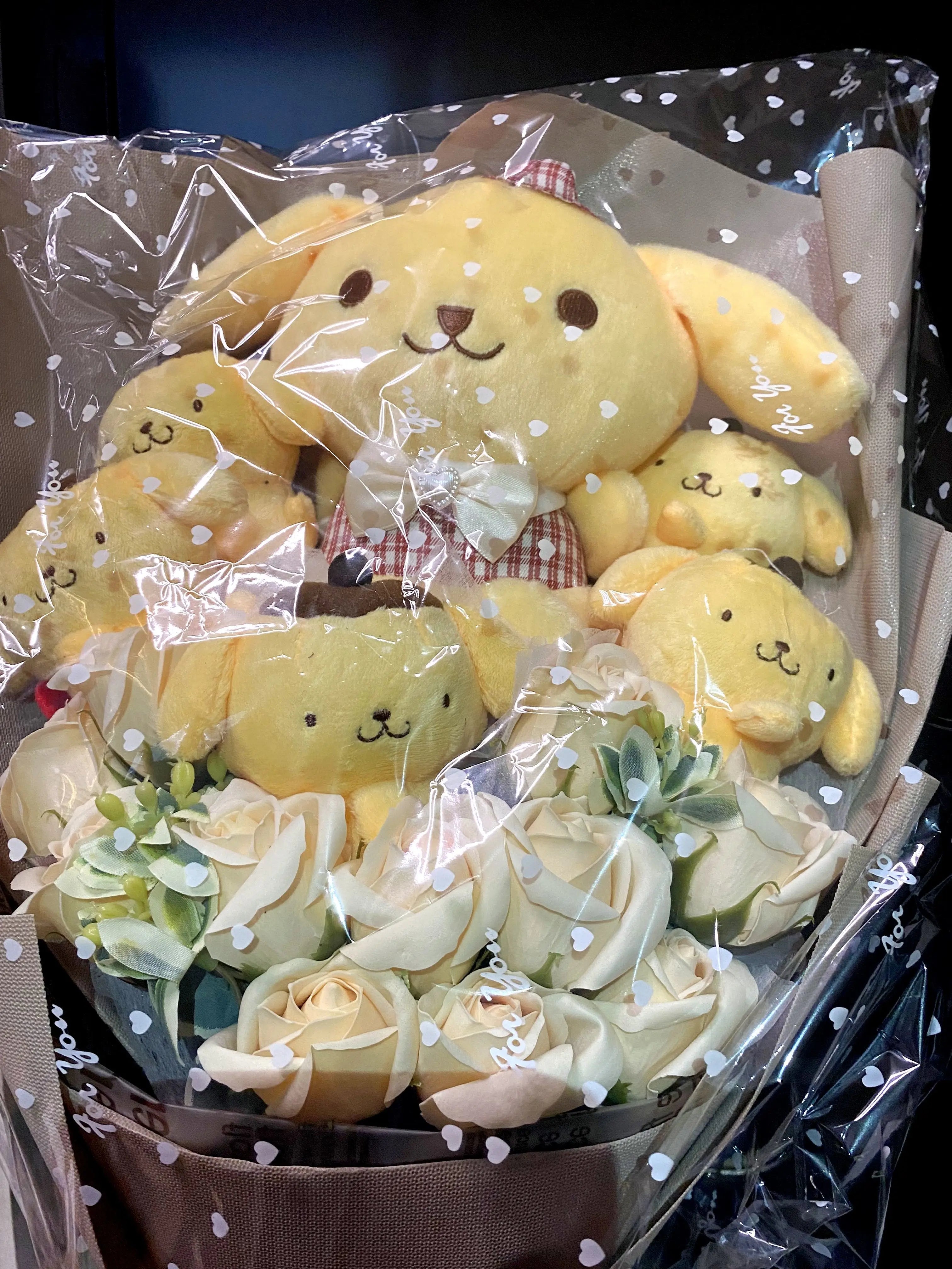 Sanrio Kawaii Plush Bouquet Cute Soft Stuffed Toys PomPomPurin Flowers - Tophatter Daily Deals