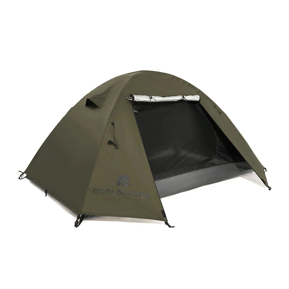 Double-Layer Camping Tent Olive Green Tents - Tophatter Daily Deals