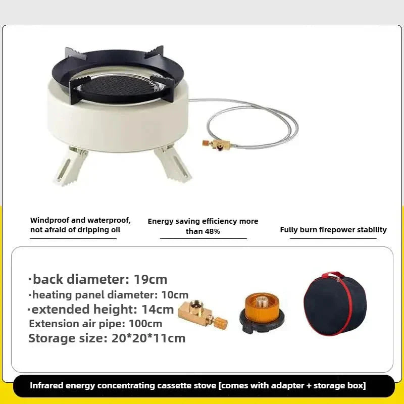 12800W Infrared Camping Gas Stove White Camp Cooking - Tophatter Daily Deals