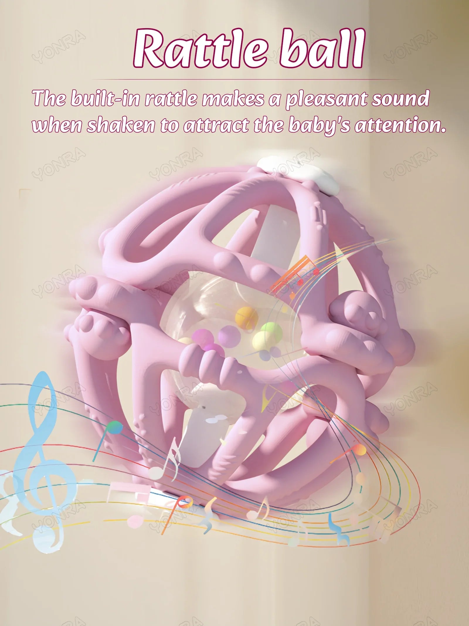 Silicone Teether Rattle Orb Montessori Newborn Sensory Toys - Tophatter Daily Deals